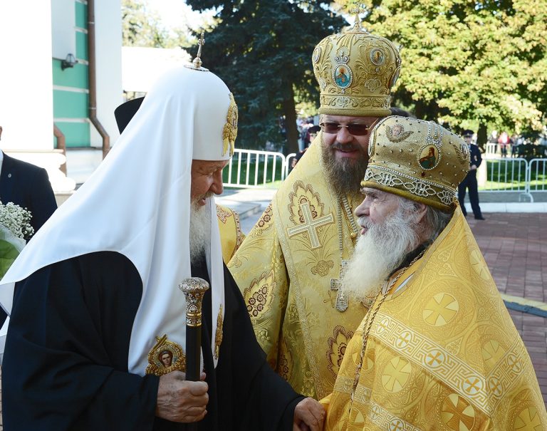 Святейший Патриарх Кирилл, митрополит Феодосий Тамбовский и протоиерей Борис Жабин